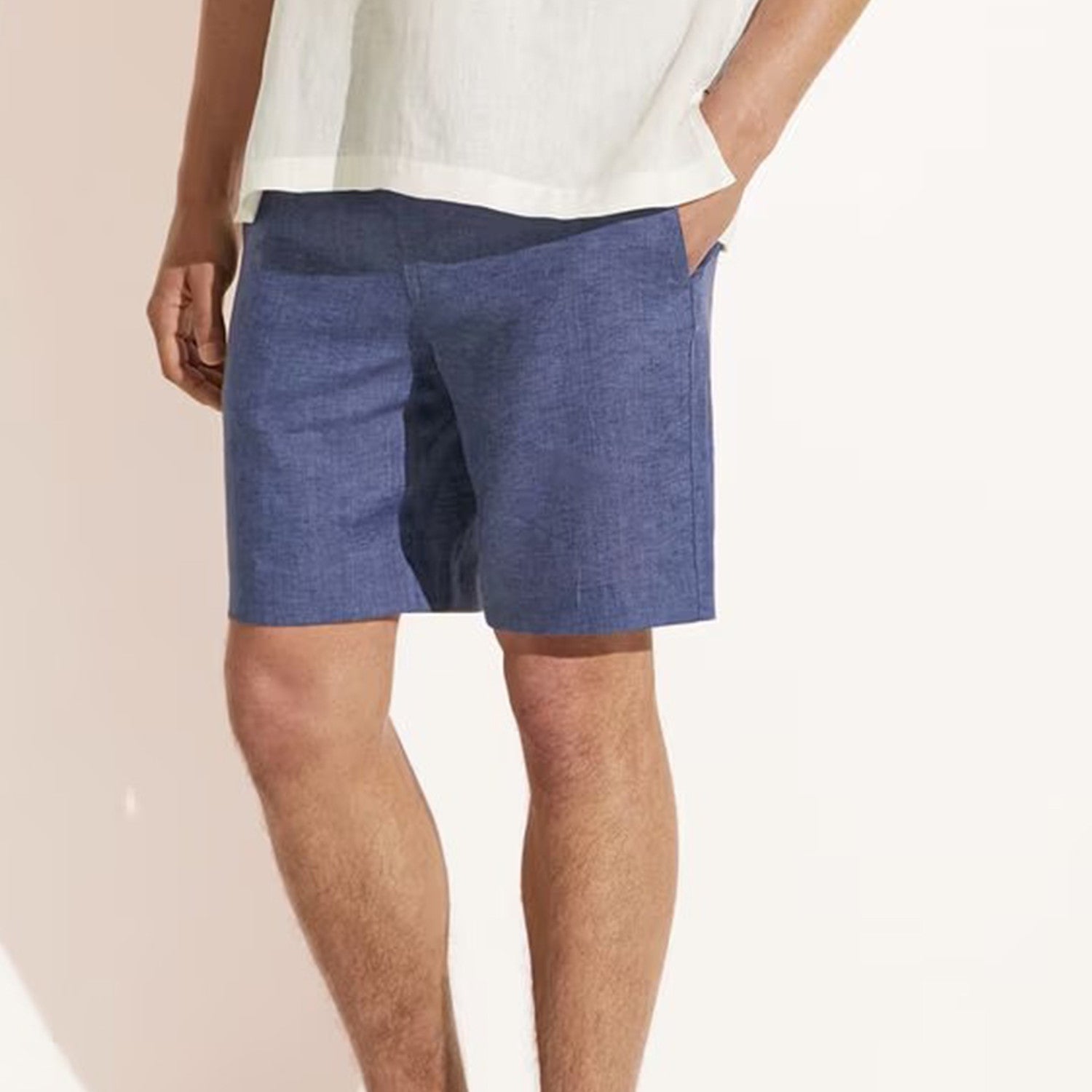 Loro Piana Men's Spring And Summer Trend Fashion Mid-waist Tie Shorts Linen Solid Color Casual Pants Ngvp #8163