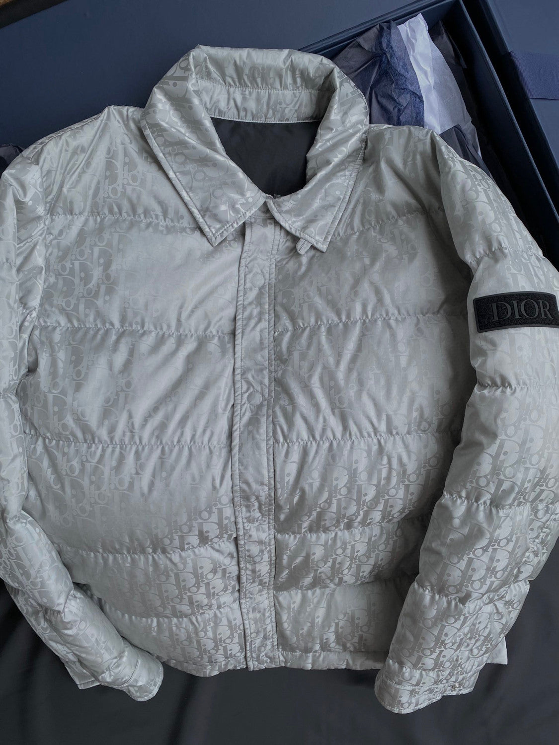 Dior Lapel Long Sleeve Puffer Down Jacket #96592