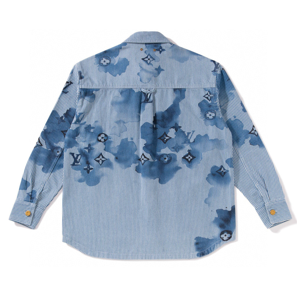 Louis Vuitton Striped Denim Long Sleeve Jacket Blue #257689