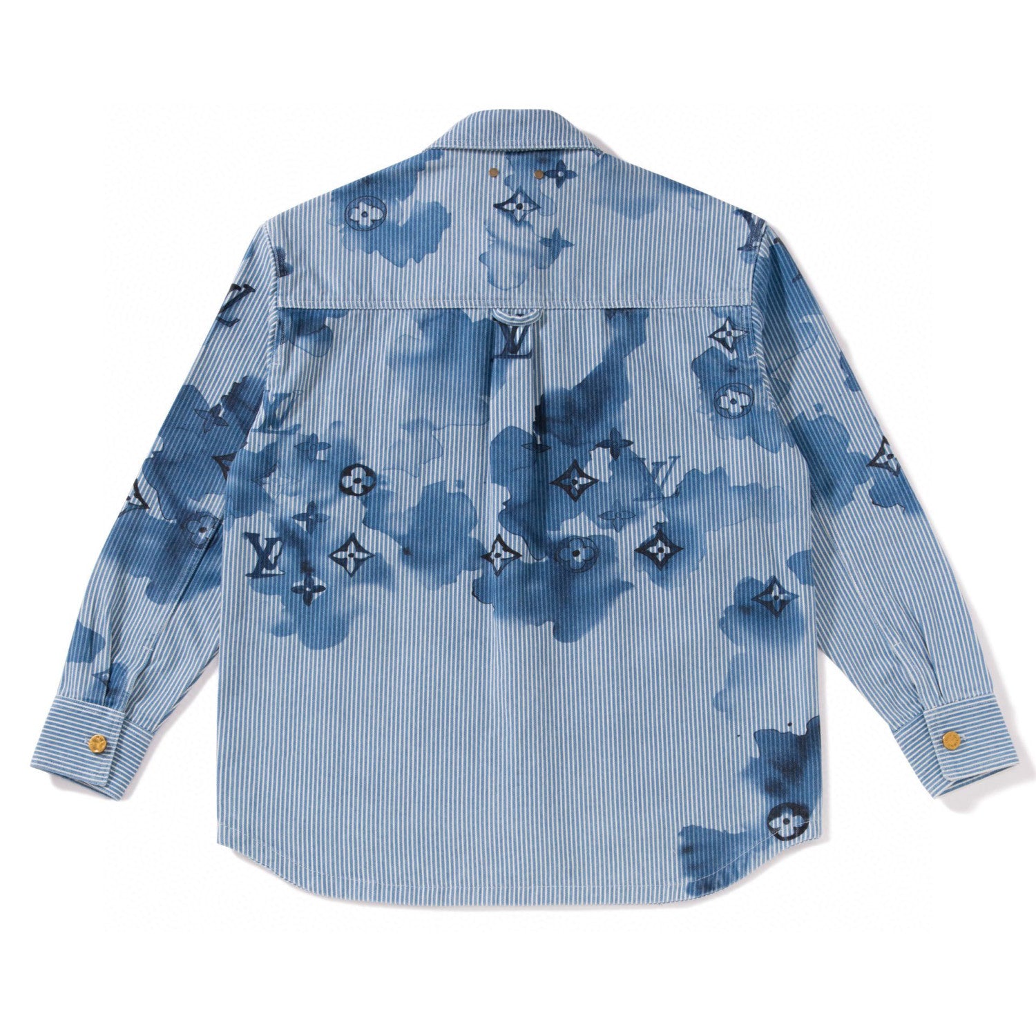 Louis Vuitton Striped Denim Long Sleeve Jacket Blue #257689