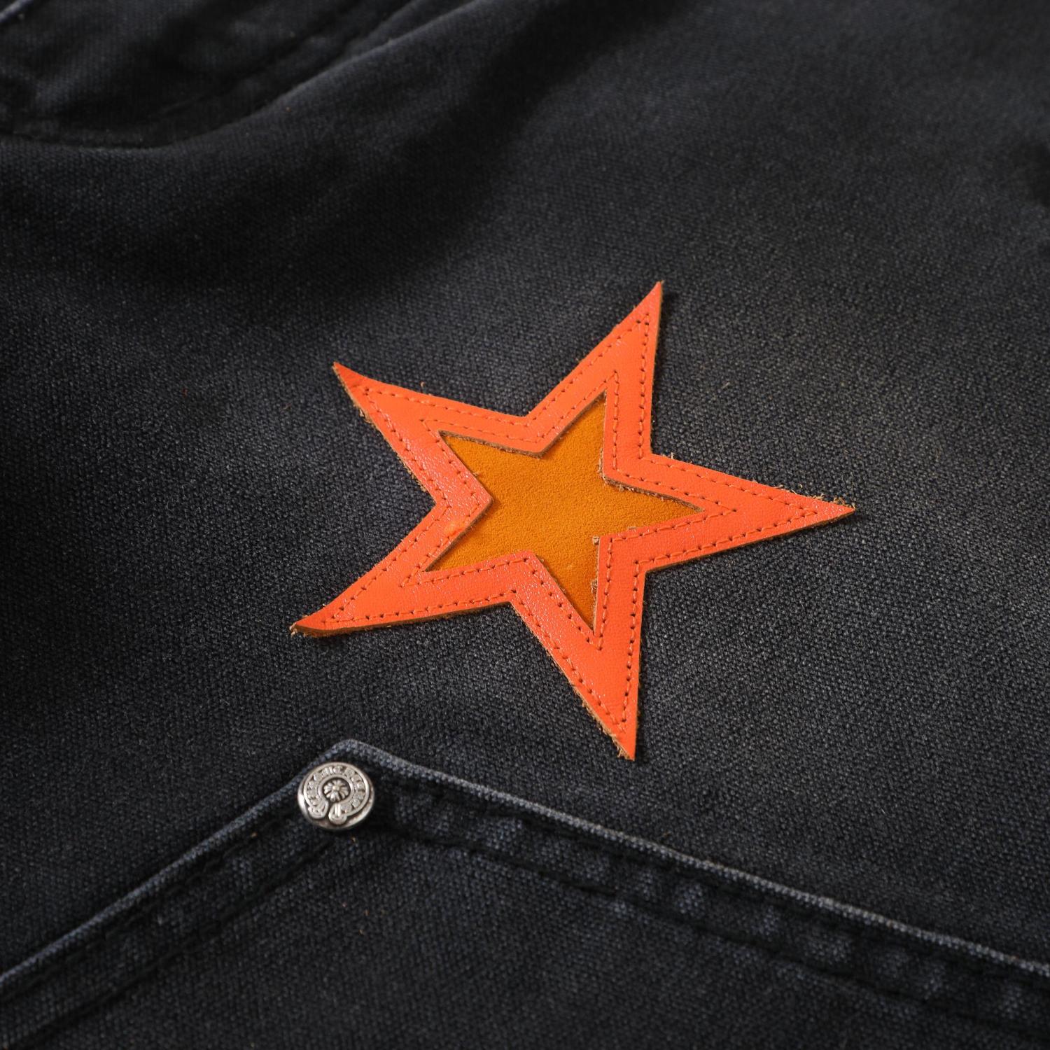 Chrome Hearts Men's And Women's Spring/Fall Fashion Casual Waist Button Star Icon Vintage Washed Carhartt Work Pants #79519