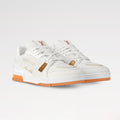 Louis Vuitton Men's & Women's LV Trainer Sneakers All-Season Low-Top Solid-Color Round-Toe Lace-Up Leather Casual Shoes #81532