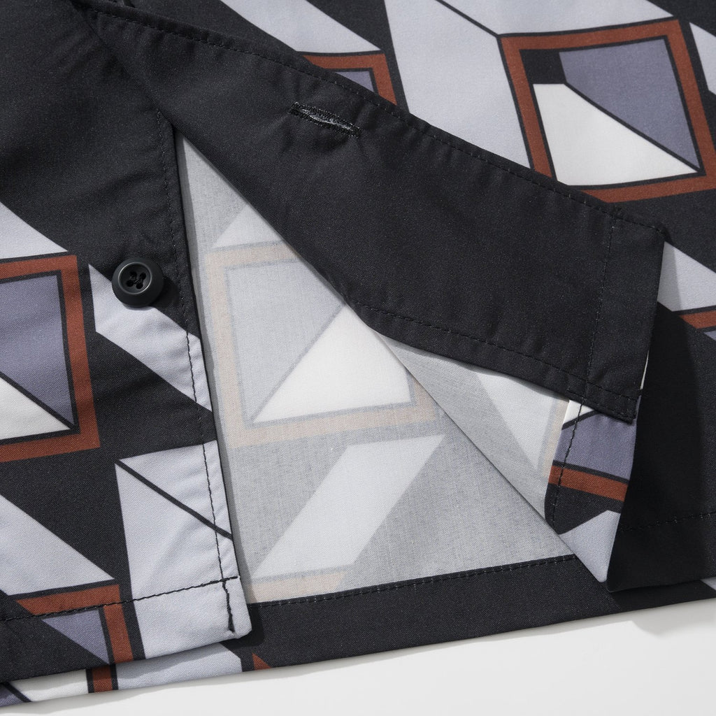 PRADA Black steel Timecapsule Printed Cotton Shirt #377112