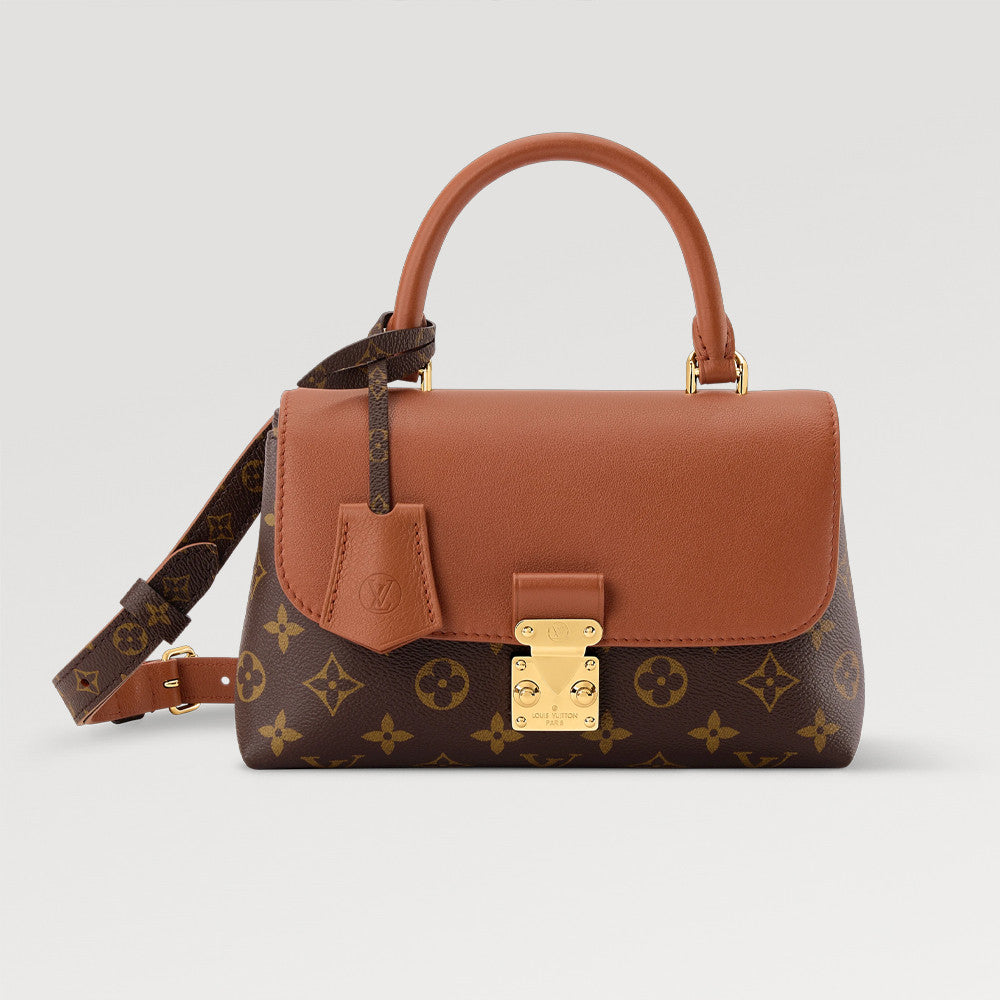 Louis Vuitton LV Women's Madeleine BB Brown Monogram Leather Mix Tote Shoulder Crossbody Bag â€?Fashionable Retro Mini Bag Bags M27511 #82887A