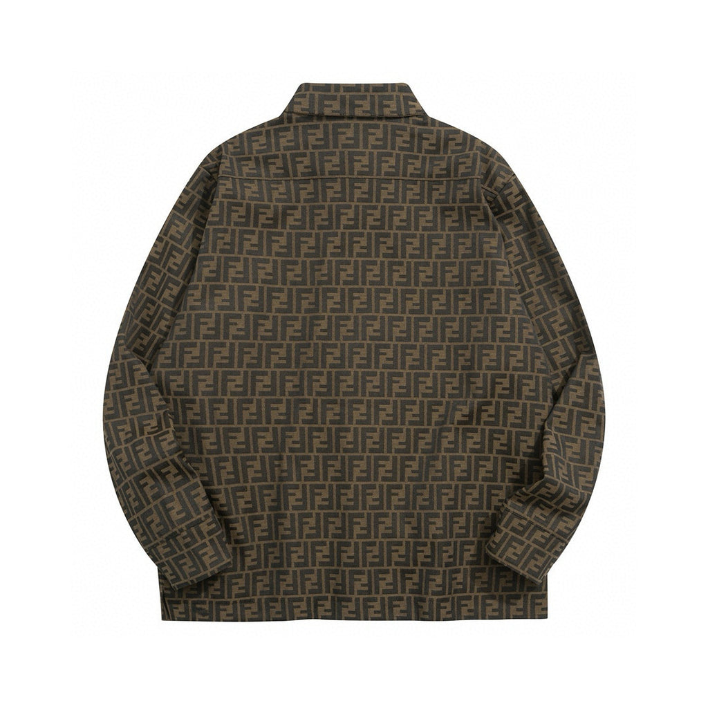 Fendi Men's Autumn Logo Printed Single Breasted Lapel Jacket #97492