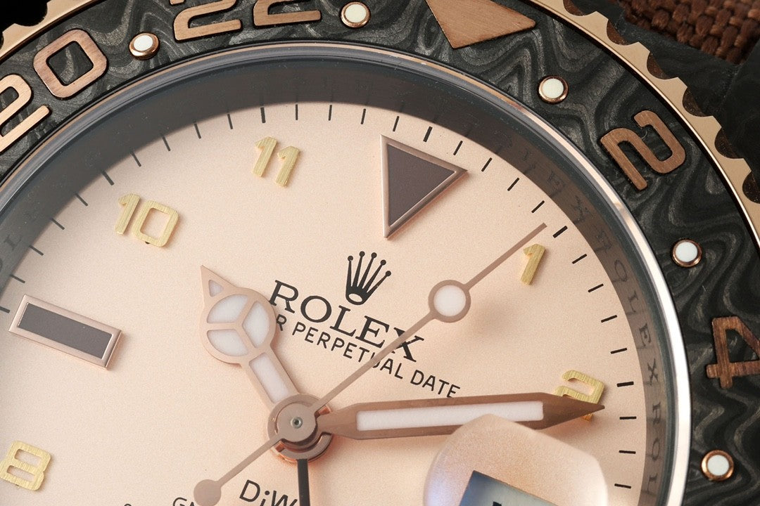 DIW Rolex GMT-Master ll V3 Men's Colour Block Automatic Cotton and Linen Strap Mechanical Watch #76778