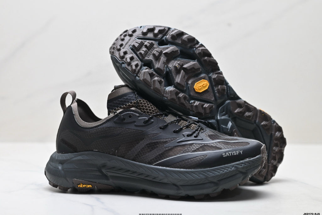 Satisfy x HOKA RUNNING MAFATE TRAIL Men's And Women's Spring/Fall Fashion Casual Round Toe Lace Up Solid Color Mesh Breathable Sneakers Casual Shoes #78916