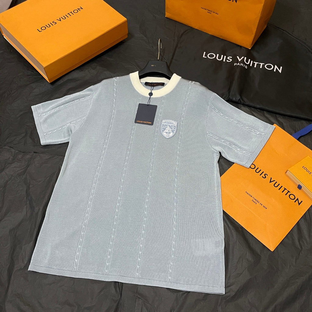 Louis Vuitton Silk-Cotton Short-Sleeved Crewneck 1AIJYI #335509