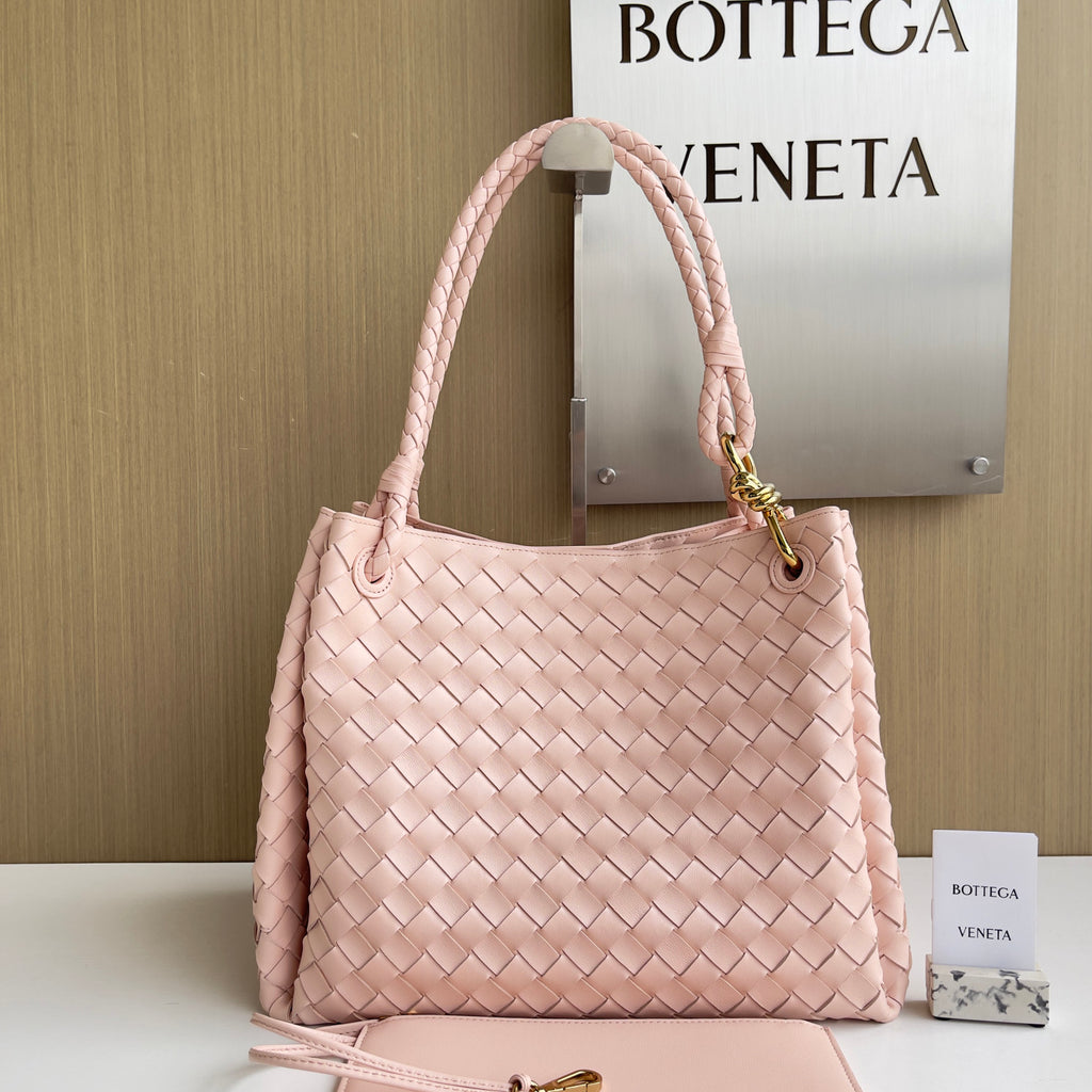 Bottega Veneta Large Parachute Women's Solid Color Lambskin Woven Tote Bag Bags #76484
