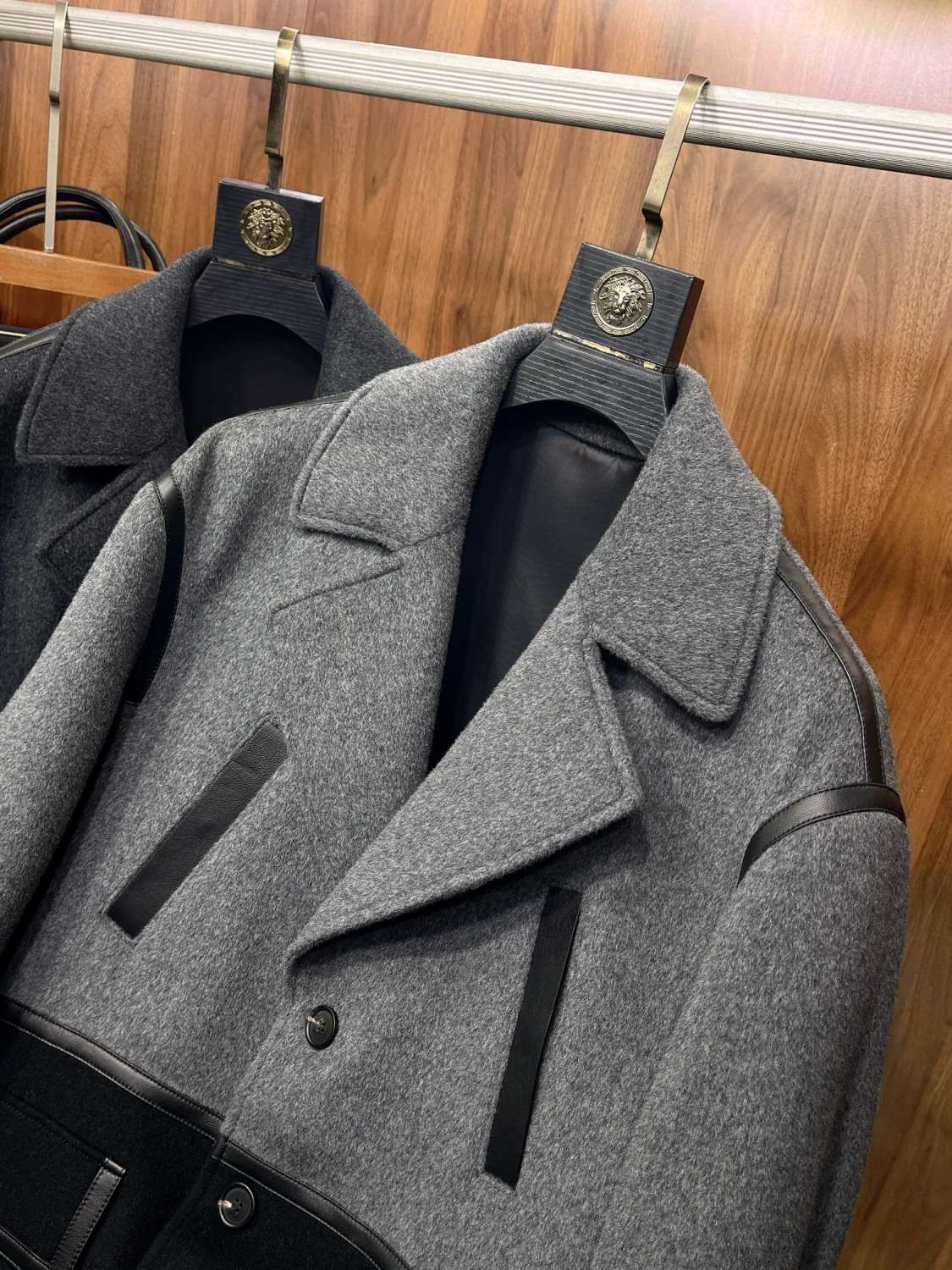 Dior Men's Autumn And Winter Cashmere Blend Medium-Length Colorblocking Long-Sleeved Tweed Coat Jacket Ngvp #9487