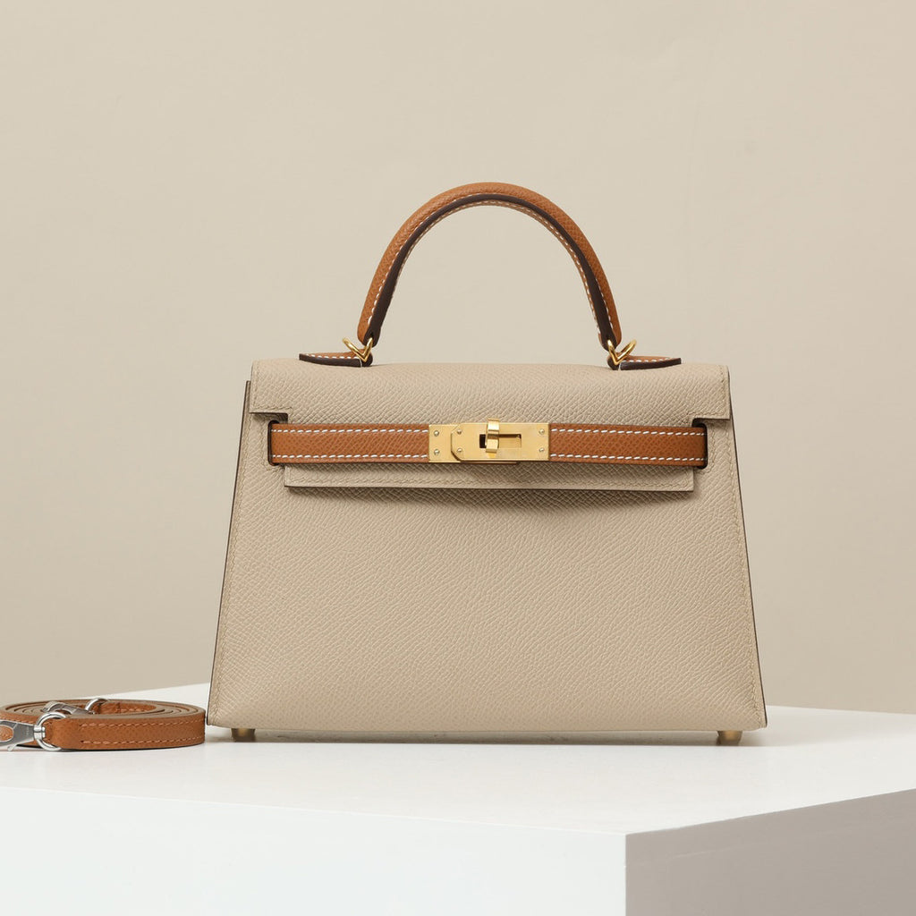 Hermes Solid Color Handbag Temperament Metal Buckle Kelly Bag Accessories Handcrafted Leather Bag From The Original Factory's Premium Custom Collection #74557