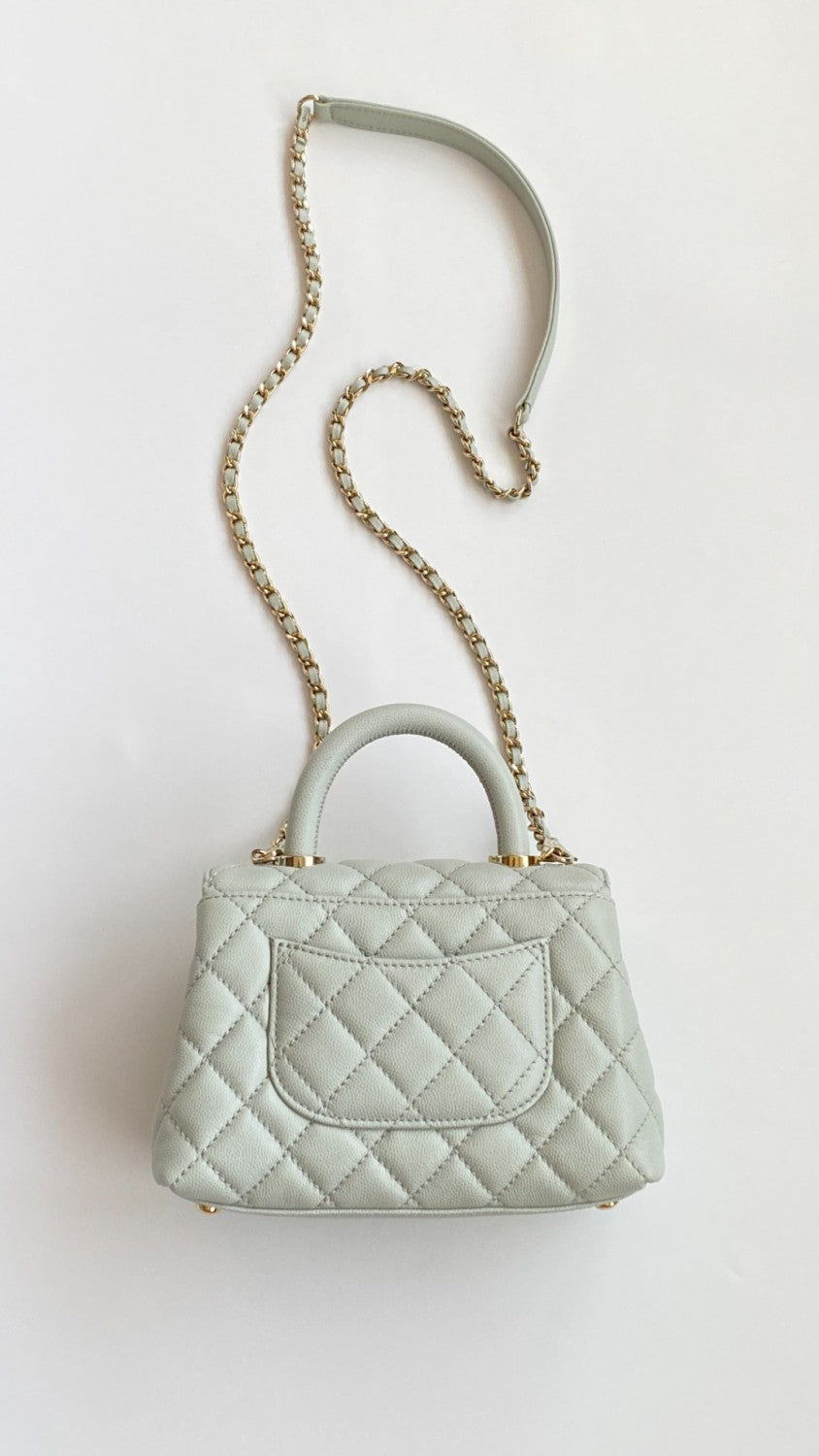 Chanel Women's Classic Leather Handbag Mini Checkered Leather Chain Strap Grained Embossed Calfskin Chain Bag Tote Bag Bags AS2215-B05061-94305 #78692