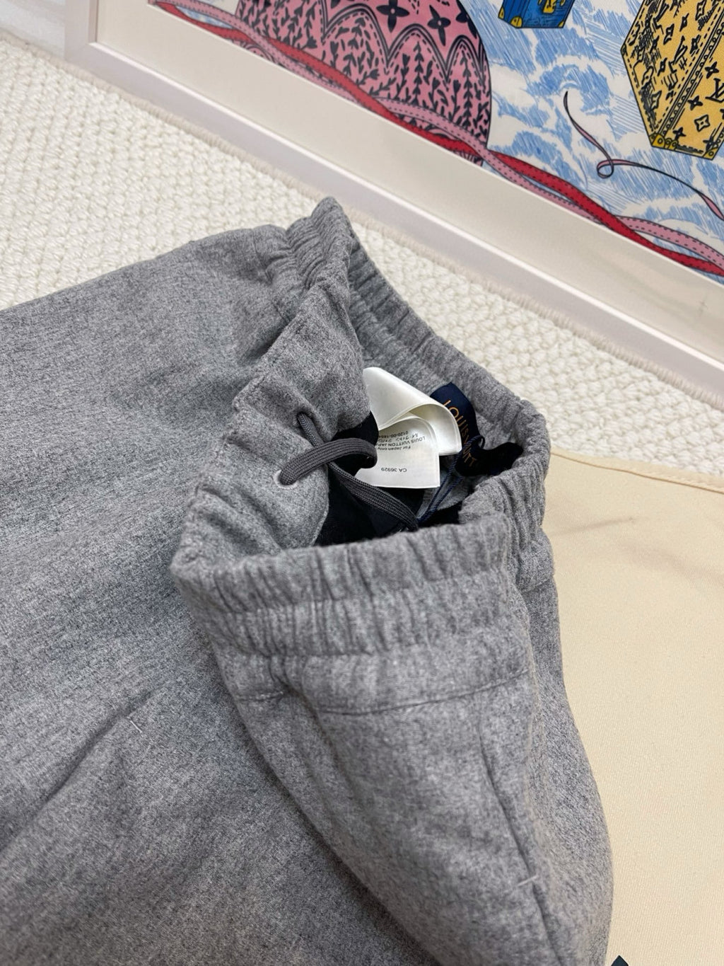Louis Vuitton Men's Spring And Fall Solid Color Wool Fabric Drawstring Tie Casual Pants #76271