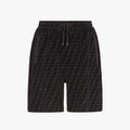 Fendi Men's Summer Black Letter Logo Print Drawstring Straight Casual Short Pants #98816