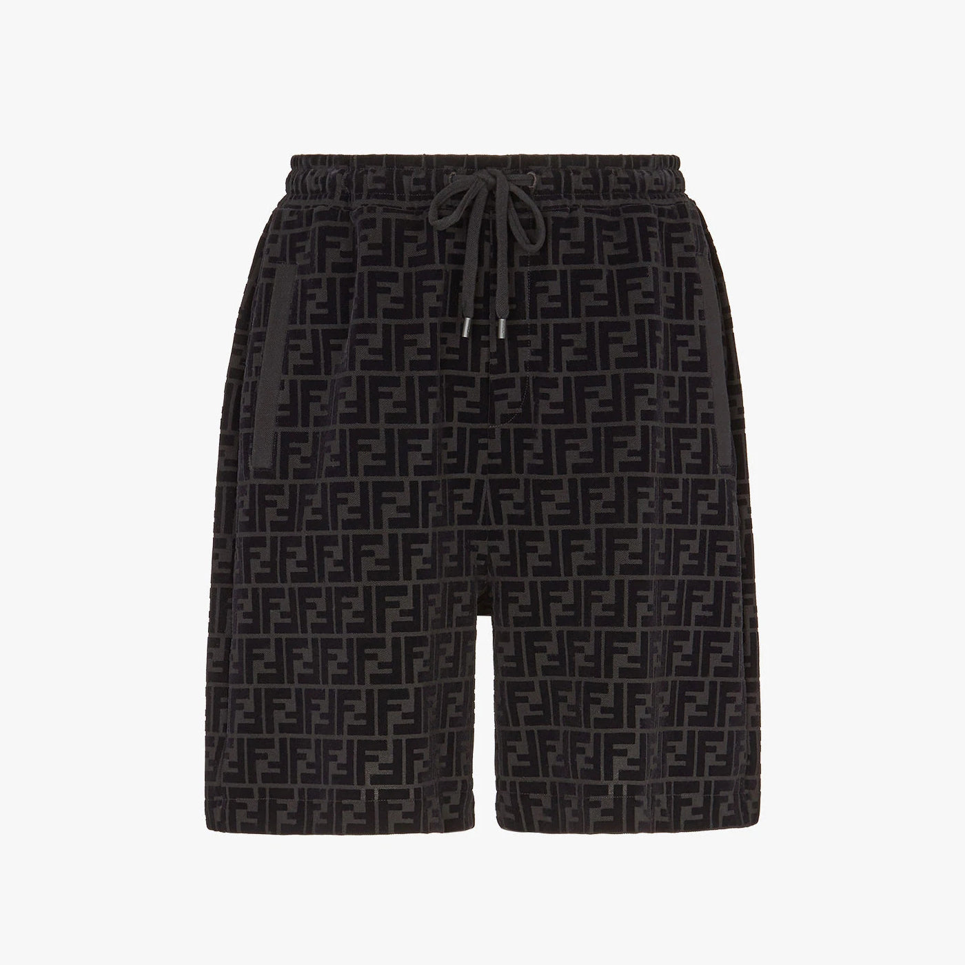 Fendi Men's Summer Black Letter Logo Print Drawstring Straight Casual Short Pants #98816