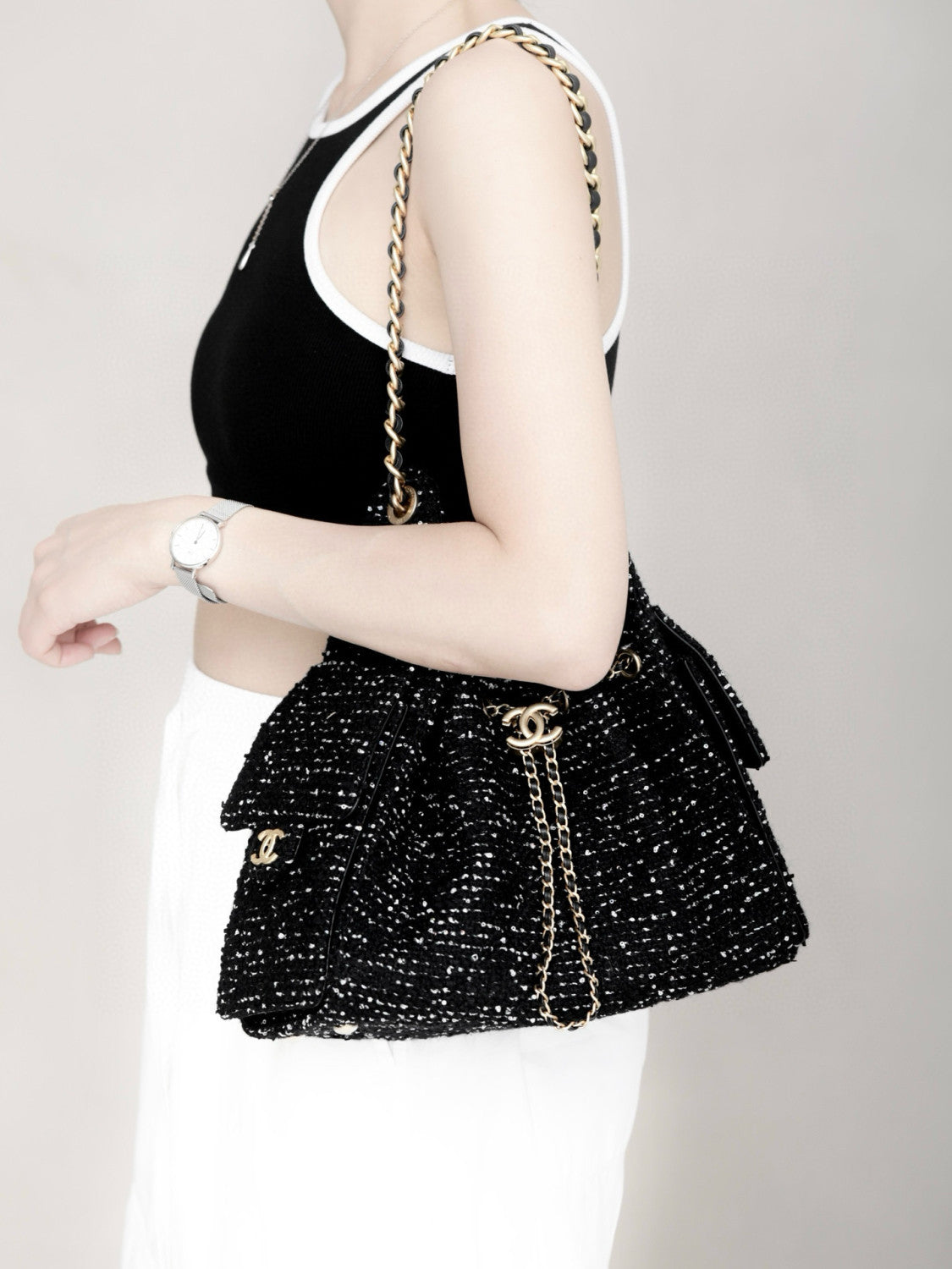 Chanel Hobo Drawstring Underarm Bag Fashion Luxury Temperament Trend Senior New Banquet Bags #81423