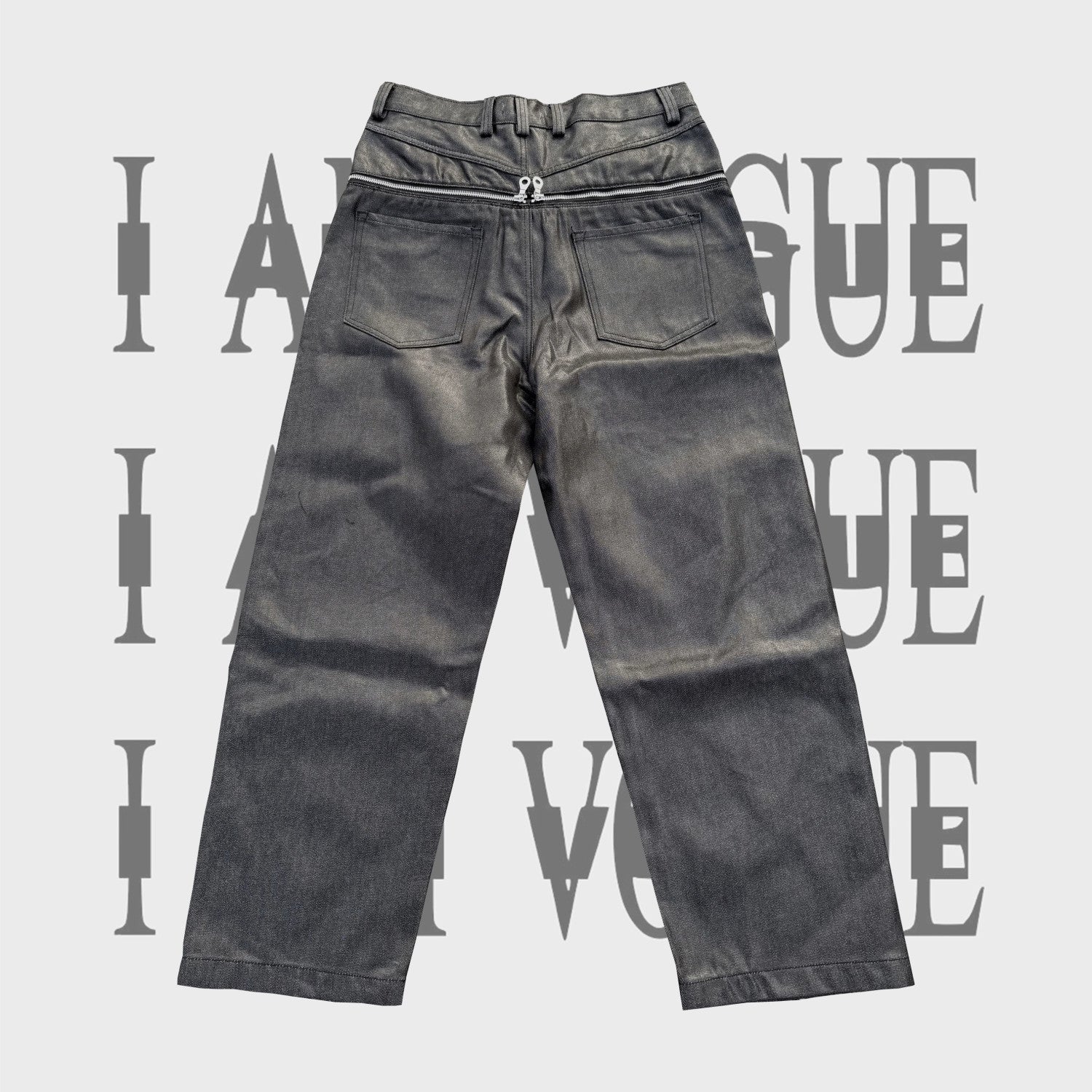 Opium Yvl Style Playboicarti Same Silky Brush Wax Zipper Dark Denim Pants Zipper High Street Vintage Pants Spring Summer Ngvp #1747