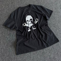 Chrome Hearts Men's Spring And Summer Black And White Printed Skull Round Neck T-shirt High Street Trend Fashion Casual Tops Ngvp #1717
