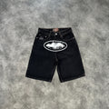 Corteiz Island Baggy Denim Shorts Black