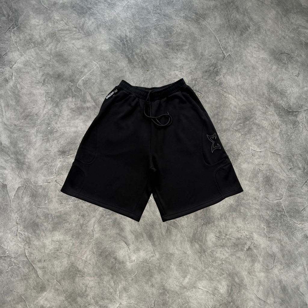 Mertra Split Panel Shorts Black