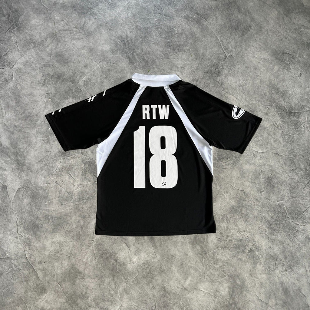 Corteiz Panel Football Jersey Black/White