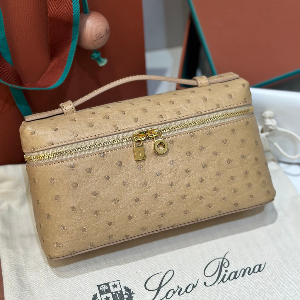Loro Piana Extra pocket L19 Extra Pocket Women's Solid Color Double Zipper Closure Calfskin Shoulder Bag Bags #75346