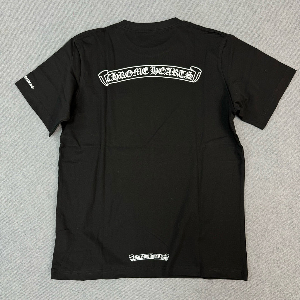 Chrome Hearts Men's Summer Solid Color Sanskrit Print Round Neck Cotton Short Sleeve T-Shirt #77169