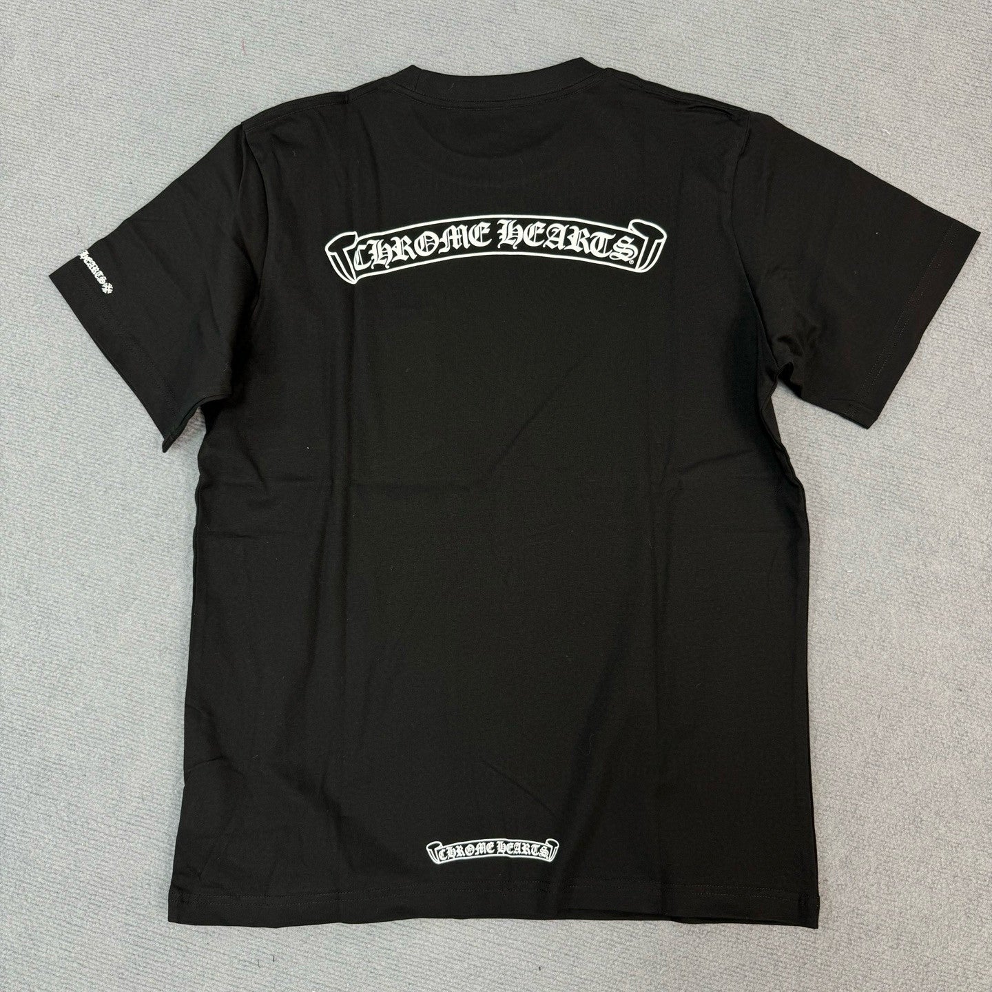 Chrome Hearts Men's Summer Solid Color Sanskrit Print Round Neck Cotton Short Sleeve T-Shirt #77169