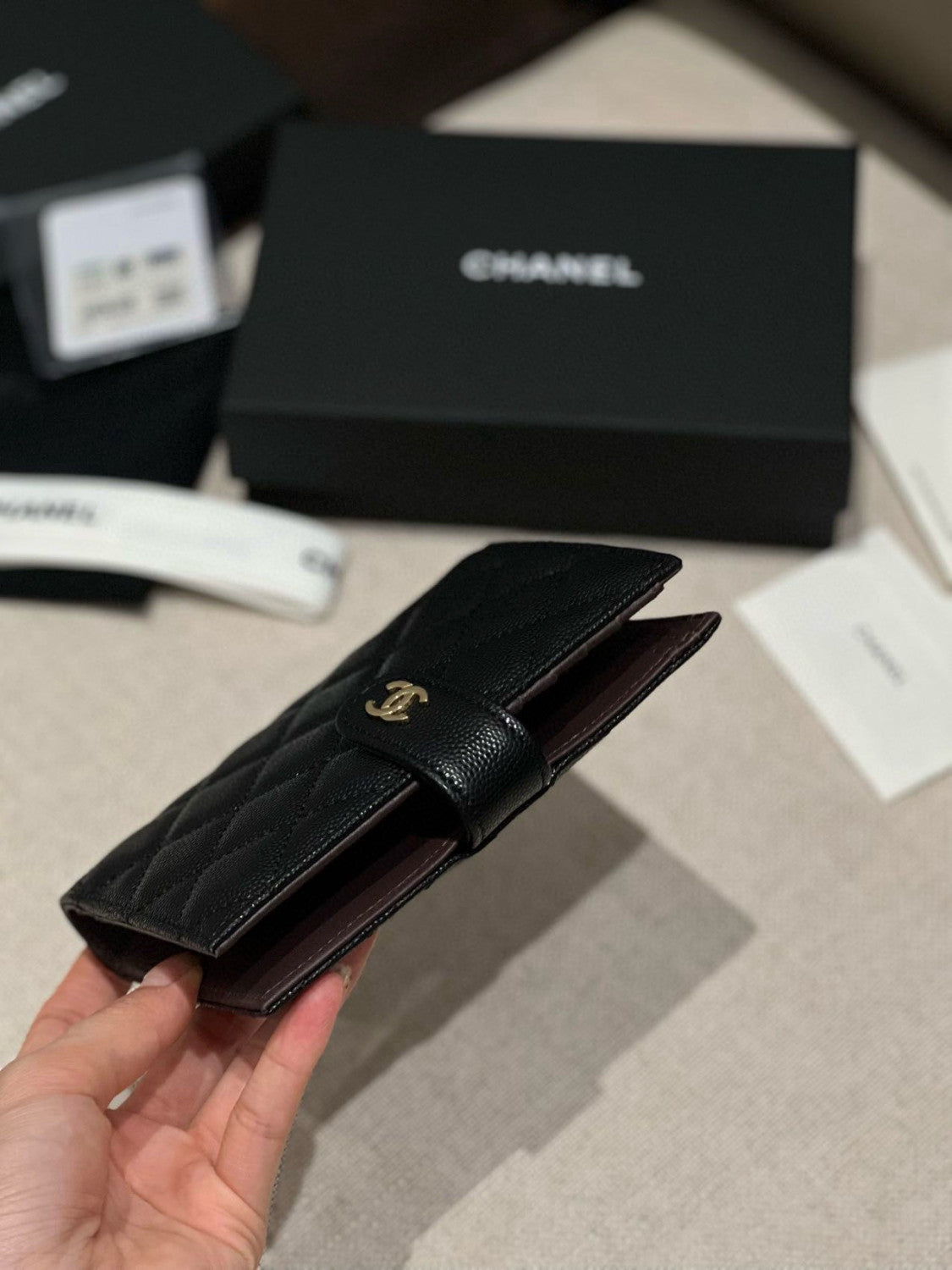 Chanel Caviar Quilted Passport Holder Black #334731