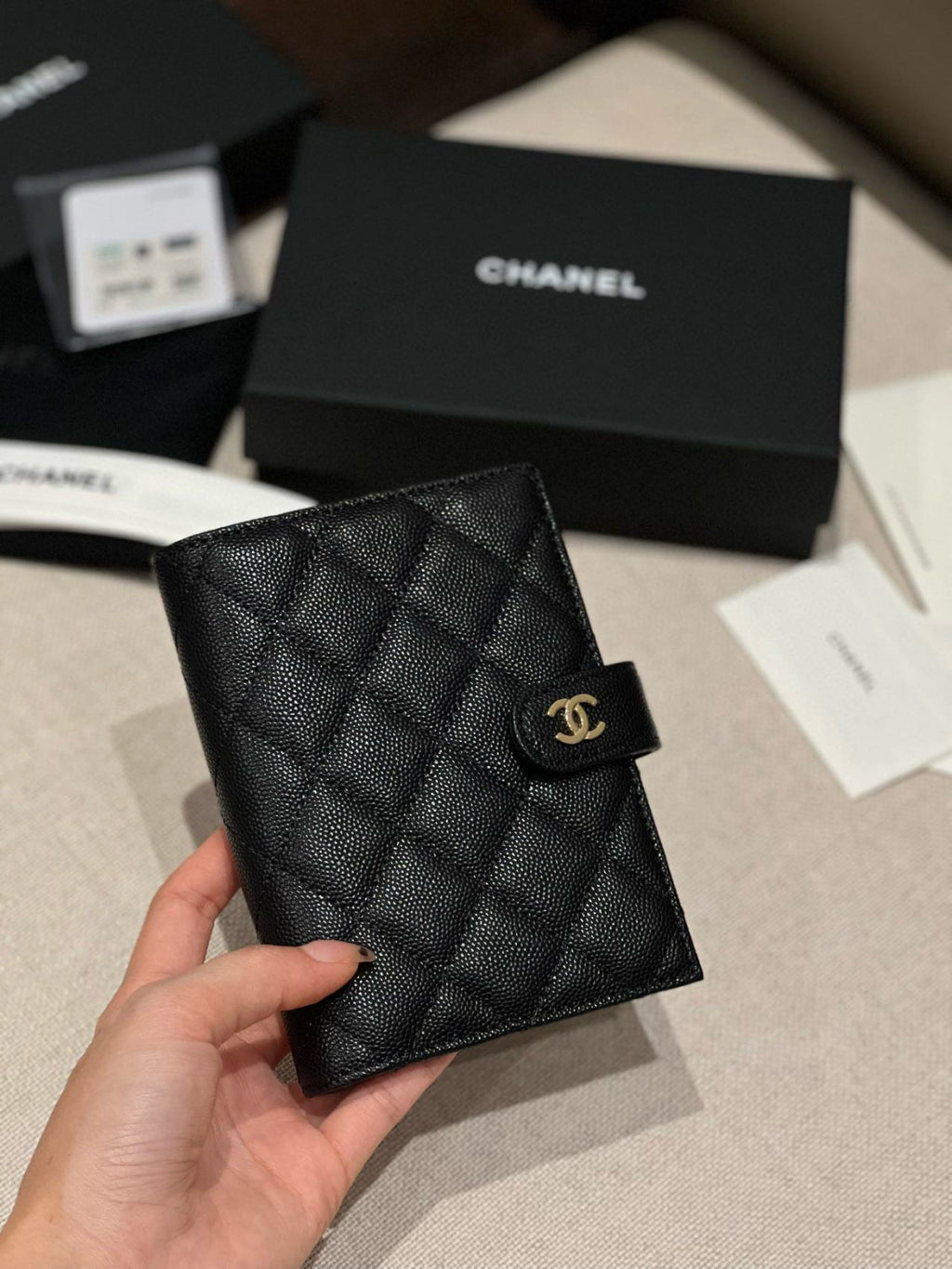 Chanel Caviar Quilted Passport Holder Black #334731