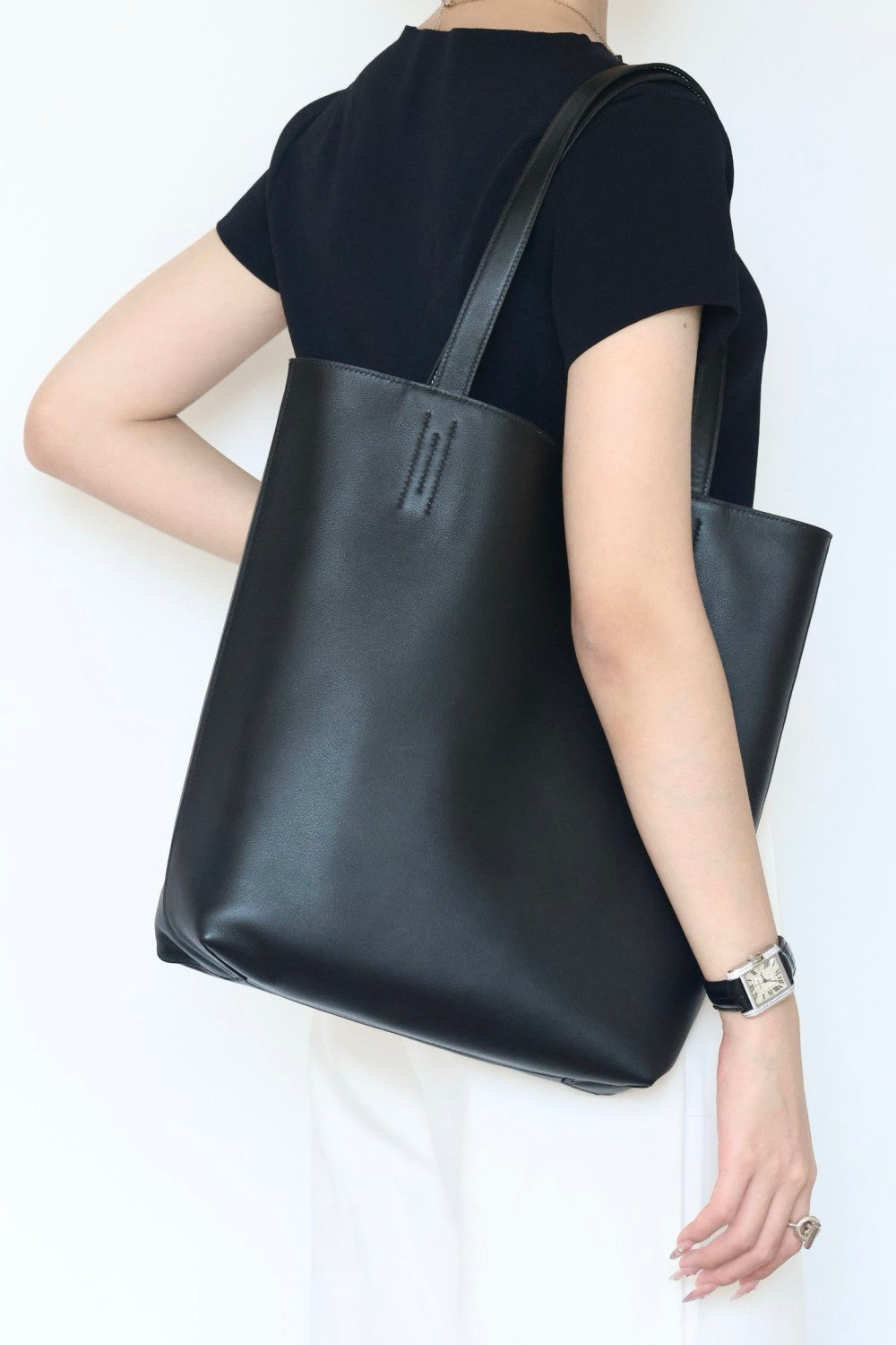 Hermes Women's Double Sensneo Calfskin Shoulder Bag Fashionable Color-Blocked Open Bag Double-Sided Tote Bag With Makeup Bag Bags Ngvp H086707CAAL #2277