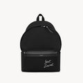 CITY Saint Laurent Embroidered Letter Fabric Leather Panel Backpack Schoolbag Bag Bags #76462