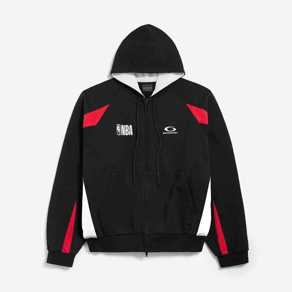 Balenciaga Men's Balenciaga NBA Collaboration Oversized Zip-up Hoodie in Black multicolor #377157