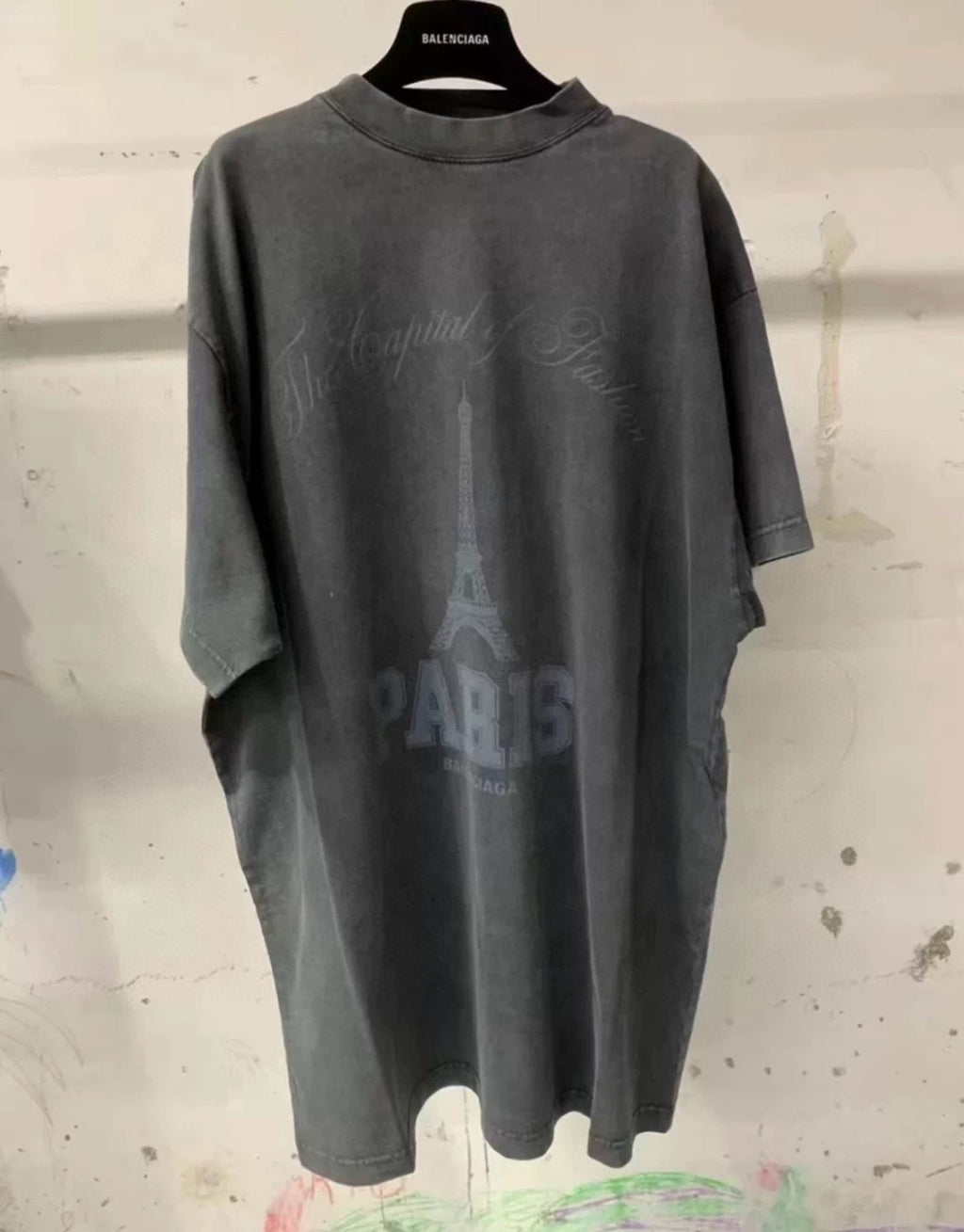 Balenciaga Men's Summer Letter Logo Print Round Neck Regular Fit Short Sleeve T-Shirt #72972