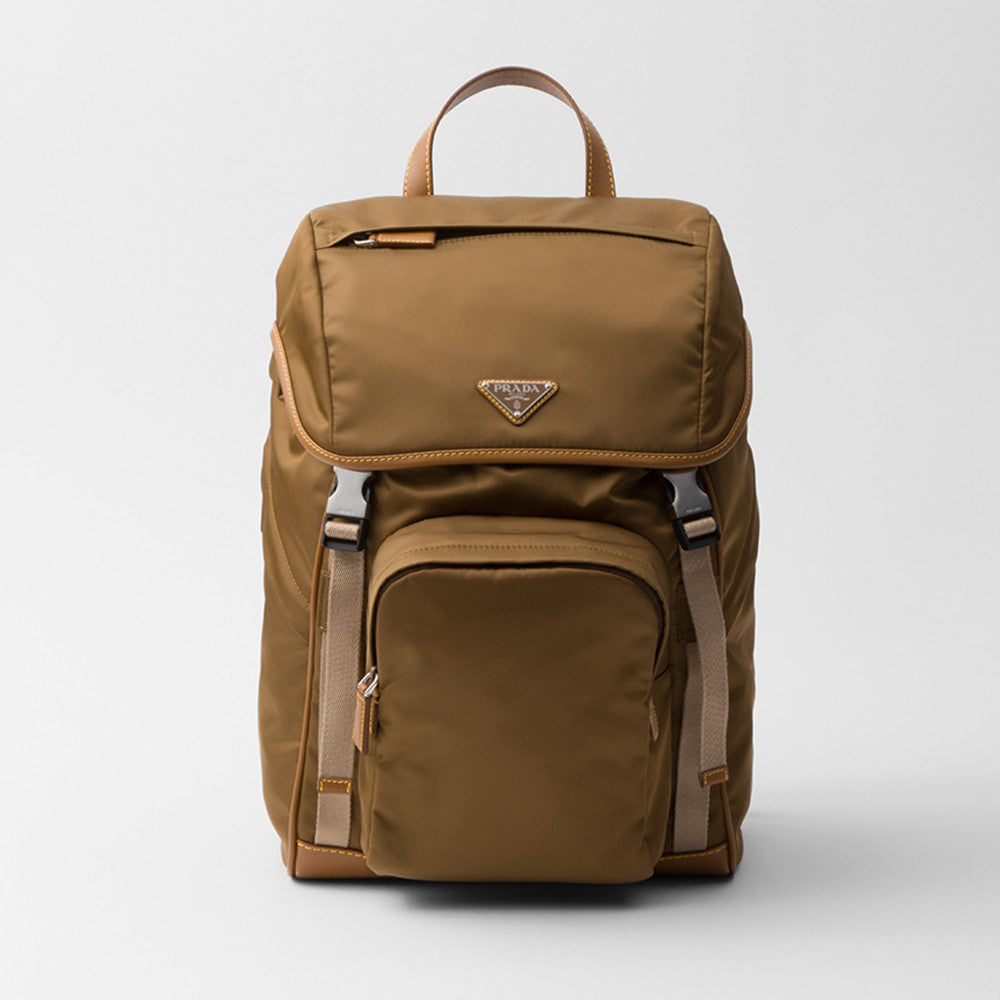 PRADA Black Re-nylon And Saffiano Leather Backpack #379110