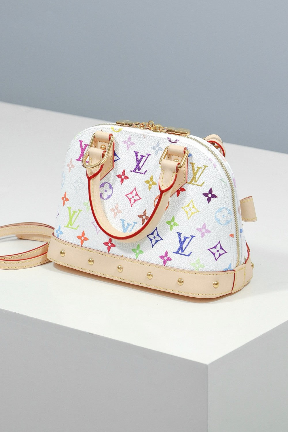Louis Vuitton LV x TM ALMA BB Women's Letter Printed Zipper Closure Removable Shoulder Strap Calfskin Shoulder Crossbody Handbag Bag Bags #76676