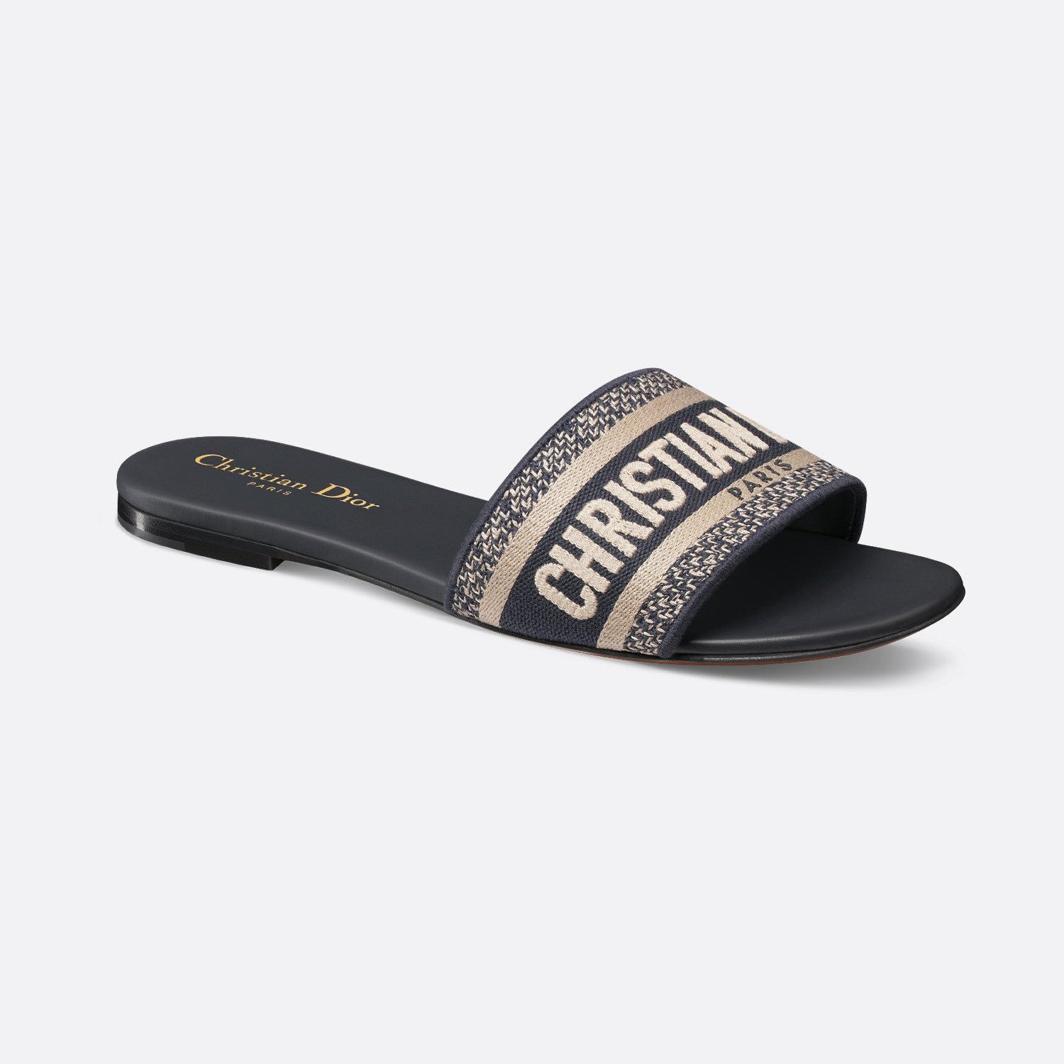 Dior Dway Women's Spring/Summer Fashion Round Toe Cotton Embroidered Slip On Slippers Shoes #78272
