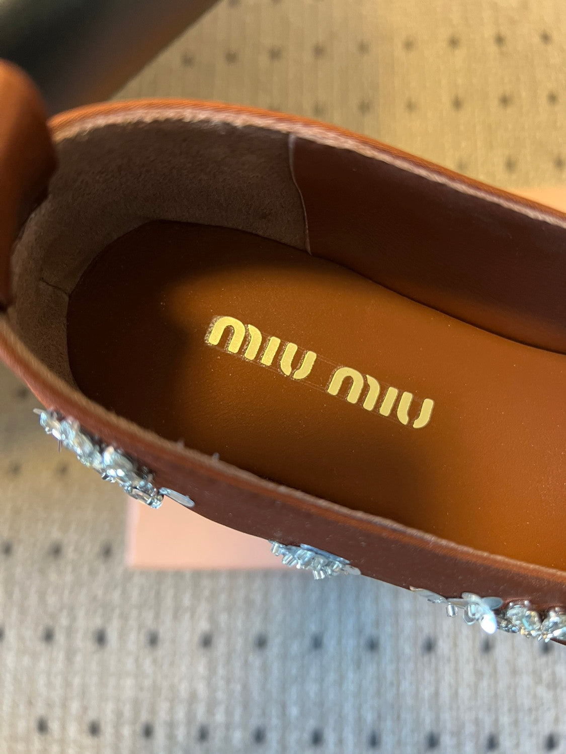 Miumiu Rhinestone Ballet Flats #336871