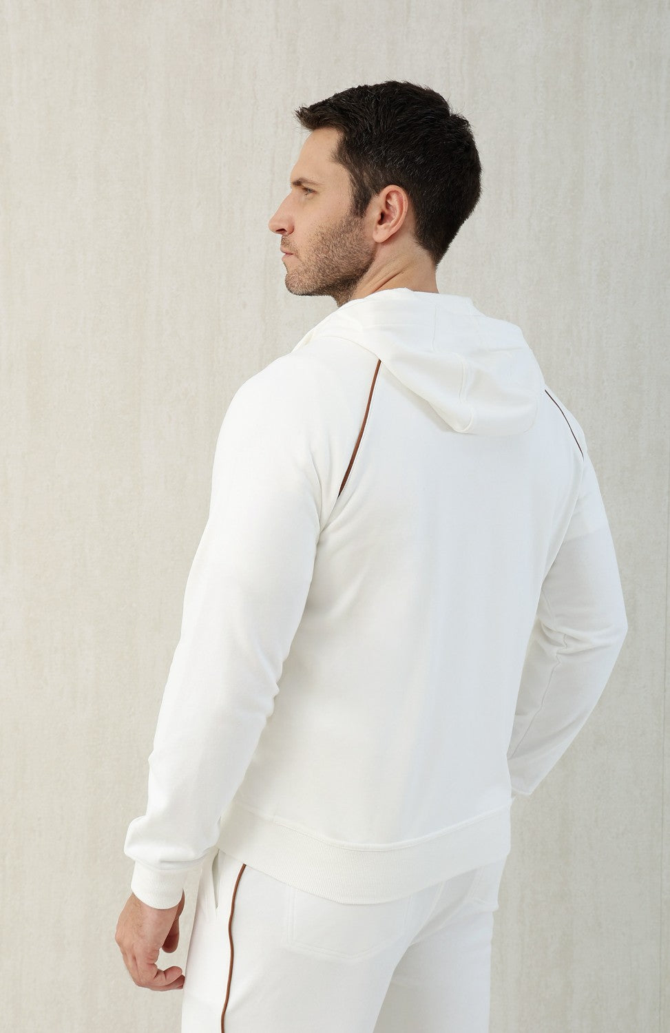 Brunello Cucinelli Men's Techno Cotton French Terry Hooded Long Sleeve Casual Athletic Sweatshirt Solid Color Zipper Spring Jacket Ngvp #1675