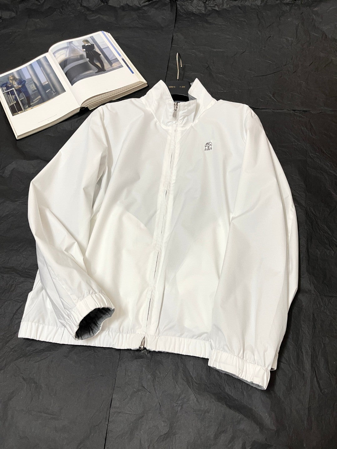 Brunello Cucinelli Men's Spring/Fall Fashion Casual Solid Color High Neck Double Zip Reversible Jacket #78634