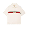 Gucci Kid's Summer Solid Color Striped Cotton Webbing Straight Short Sleeve Fitted Polo Shirt #31274