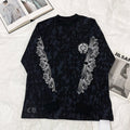 Chrome Hearts Men's Summer Black Logo Print Round Neck Straight Long Sleeve T-Shirt #73991