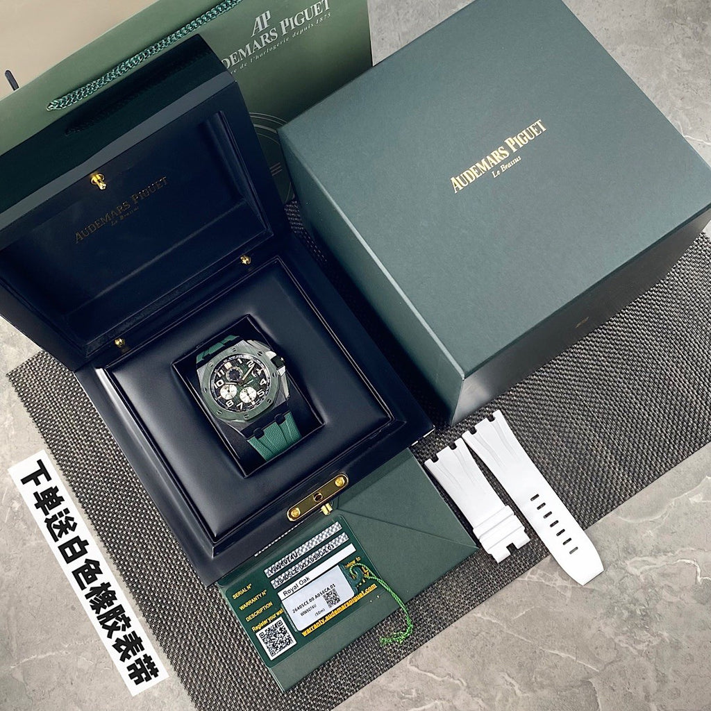 Audemars Piguet Men's Green Automatic Mechanical Movement Steel Case Royal Oak Watch #99897