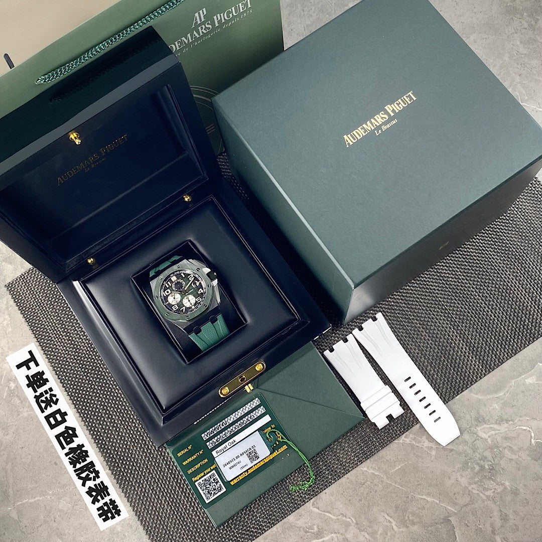 Audemars Piguet Men's Green Automatic Mechanical Movement Steel Case Royal Oak Watch #99897