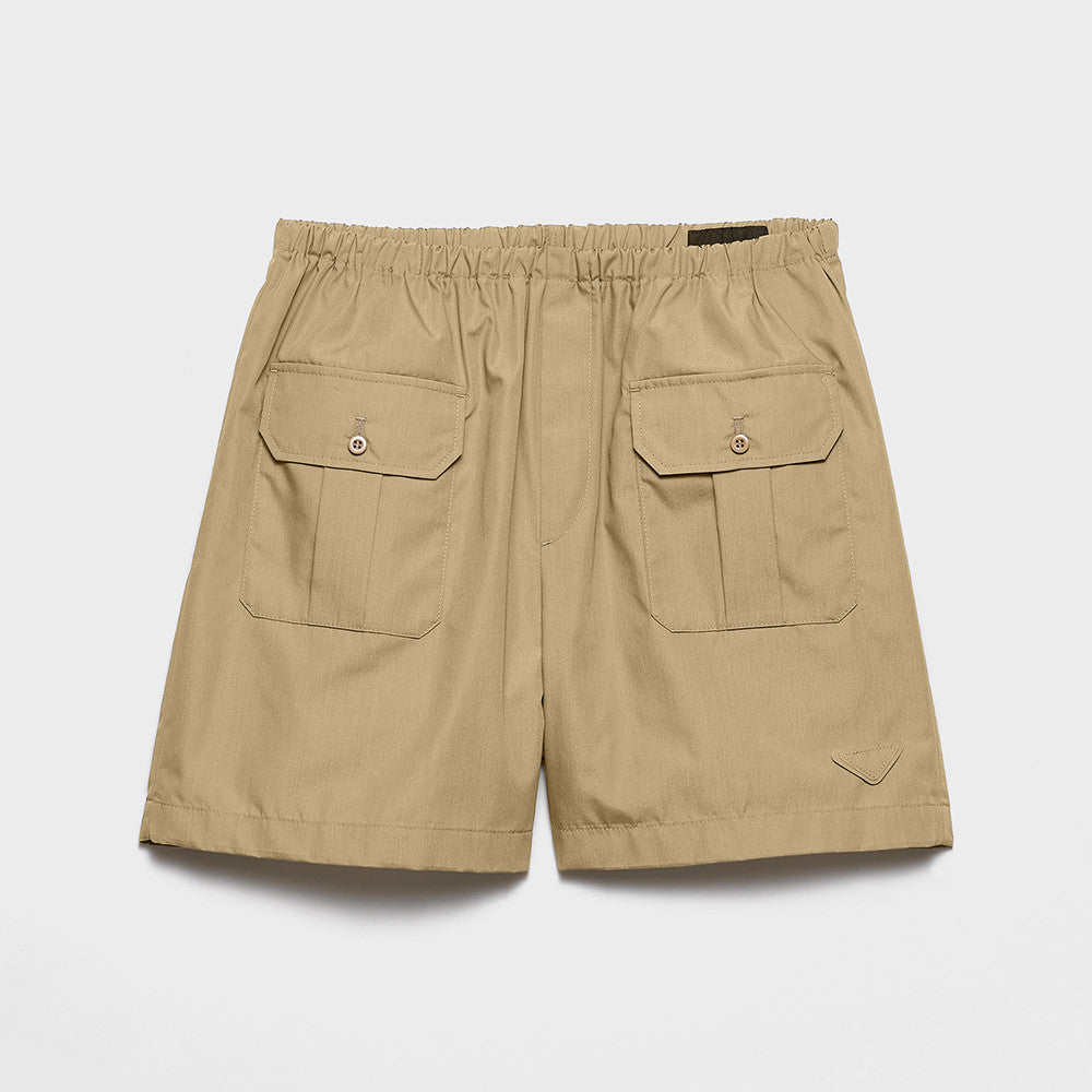 PRADA Khaki Cotton Poplin Bermudas #377406