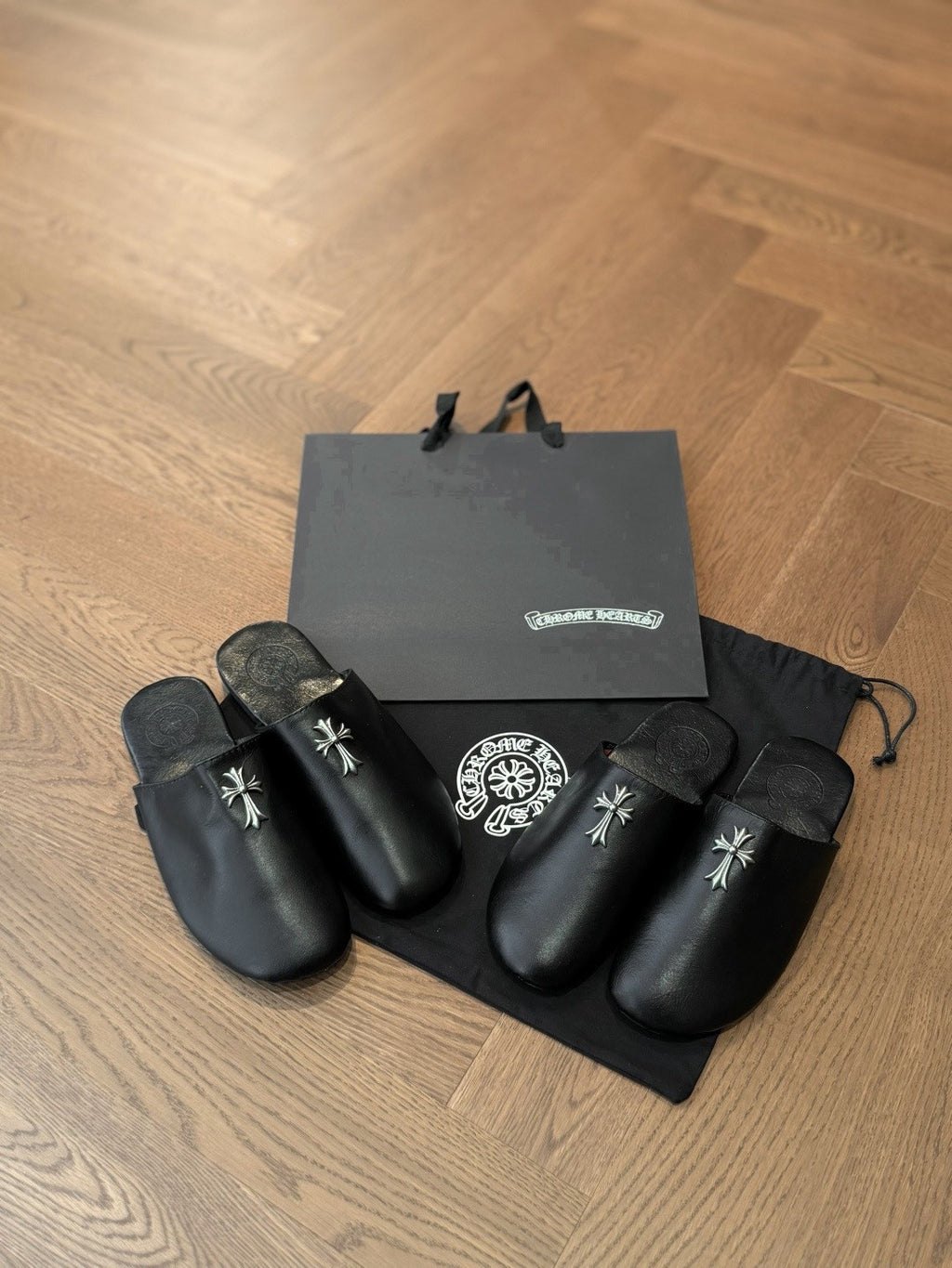 Chrome Hearts Home Mule Leather Slippers #382259