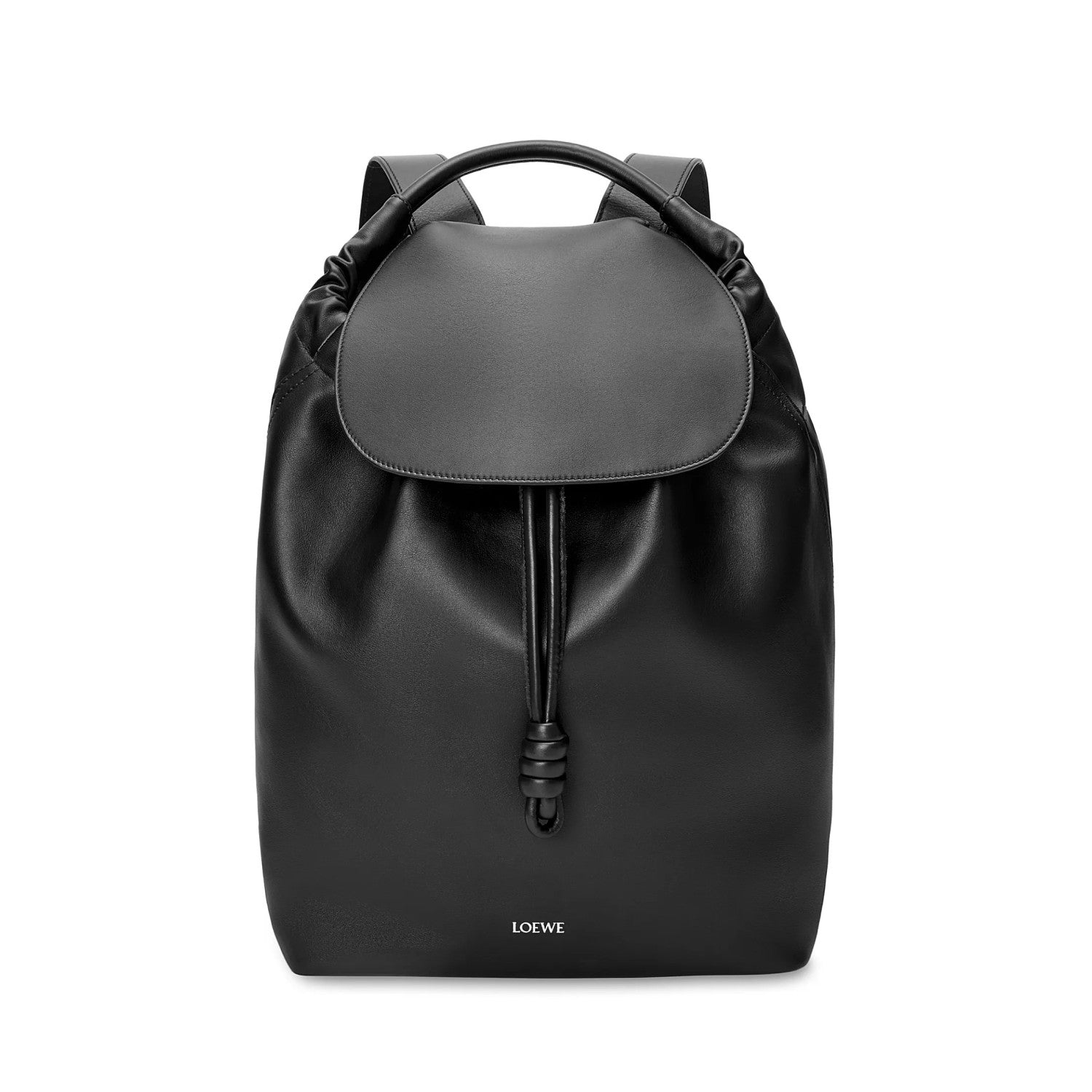 Loewe Flamenco Men's Solid Color Monogrammed Logo Drawstring Closure Solid Color Soft Cowhide Shoulder Bag Bag #75248