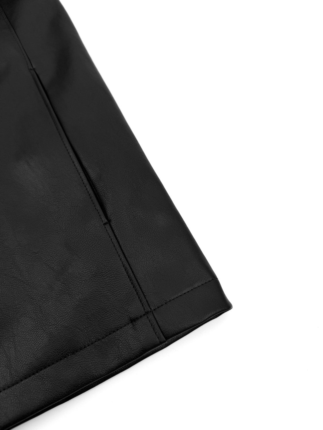 Prada Men's Fall/Winter Fashion Casual Solid Color Lapel Single Breasted Leather Jacket With Logo Triangle Emblem Jacket #79343
