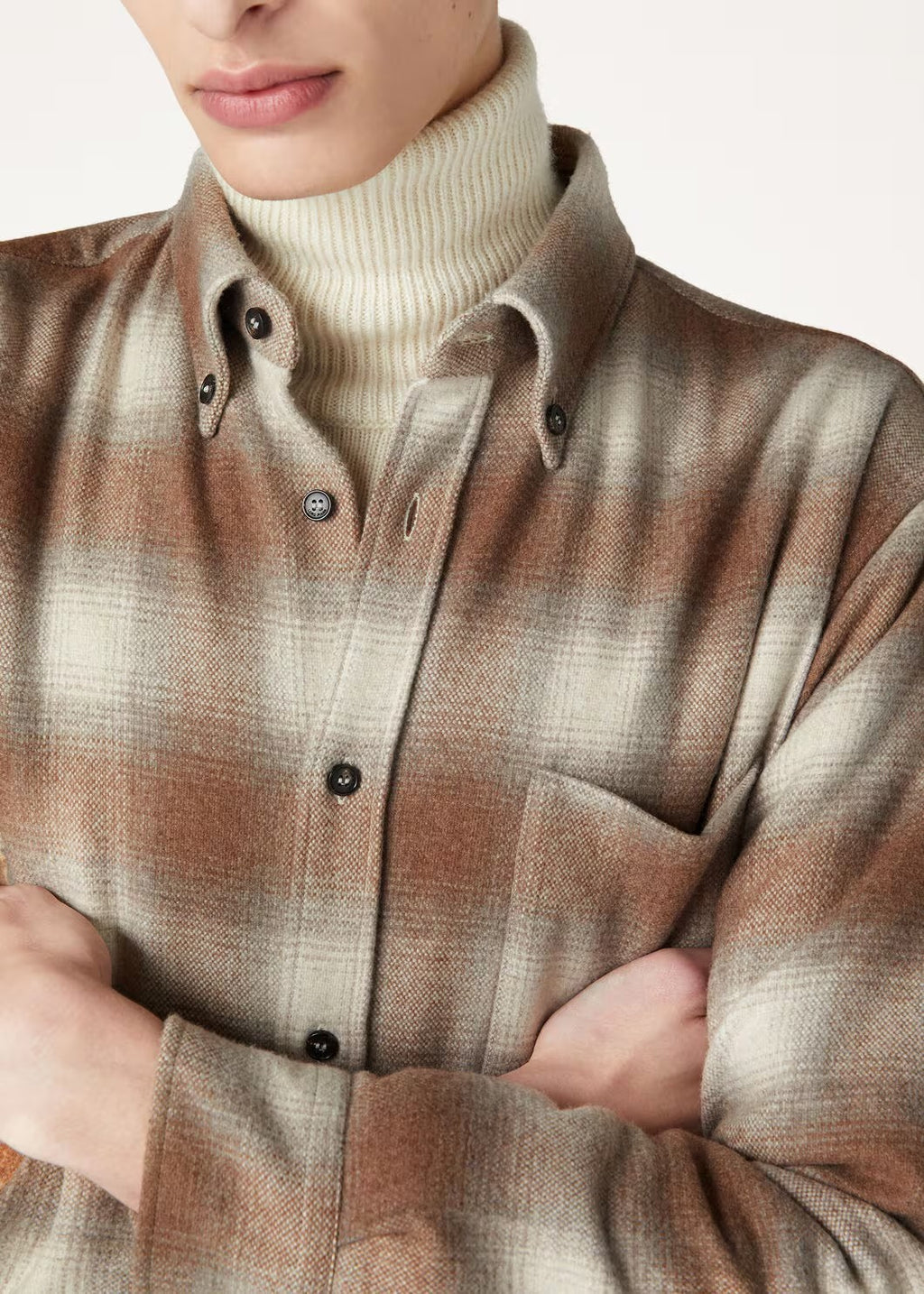 Loro Piana Men's Spring. Autumn And Winter Check Solid Color Long Sleeve Single Breasted Casual Jack Shirt Ngvp #9886