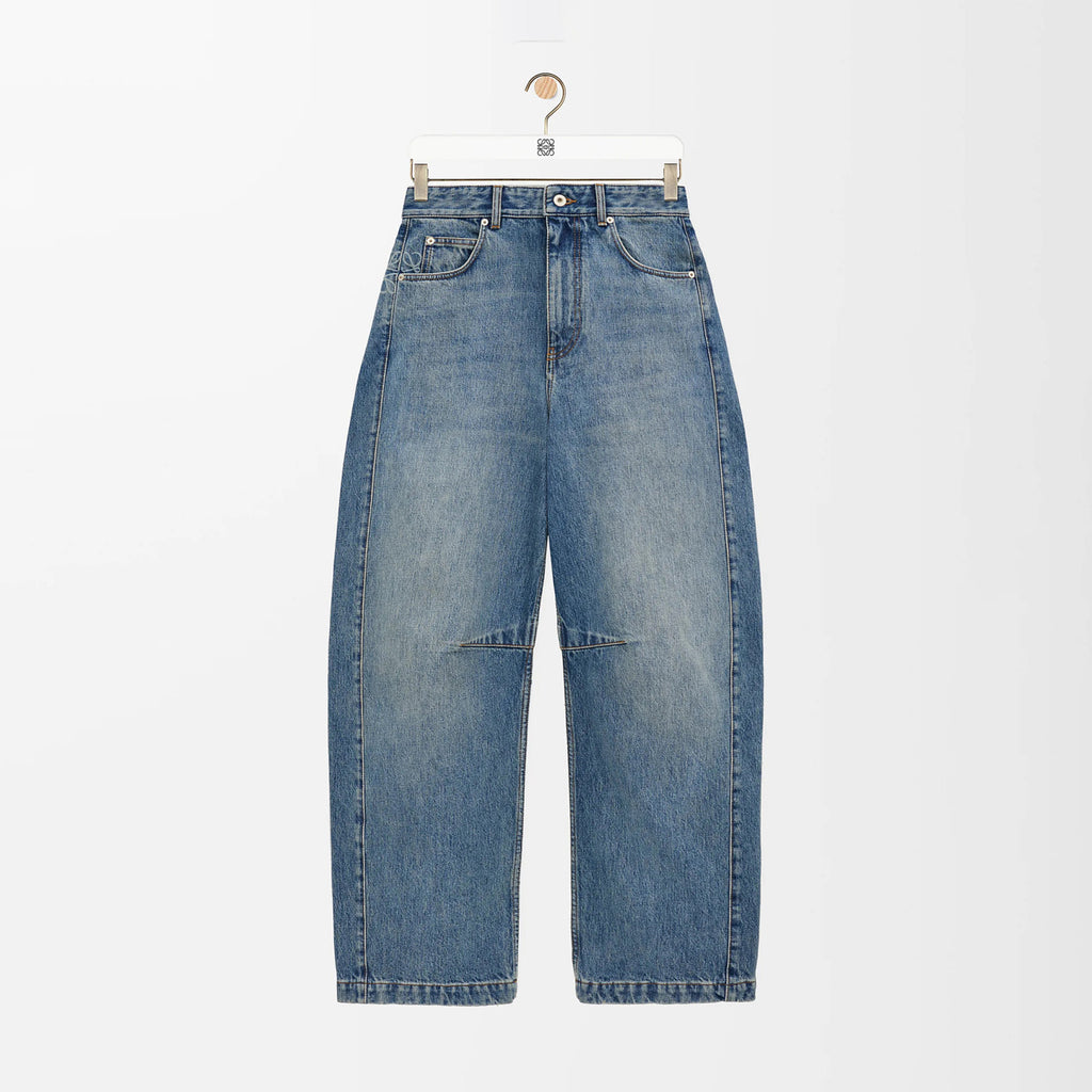 Loewe Men's Spring and Autumn Logo Print Pocket Zipper Loose Solid Color Jeans Pants #76779